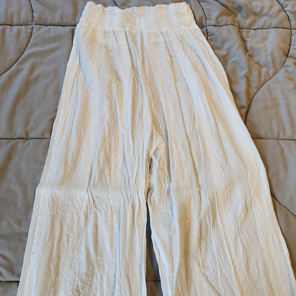 Lulu's Pacific Perspective Ivory Embroidered Swim Cover-Up Pants Size Medium - Picture 6 of 7